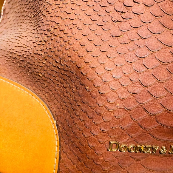 Dooney & Bourke Brown Leather Tote with Buckle Details - Picture 9 of 13